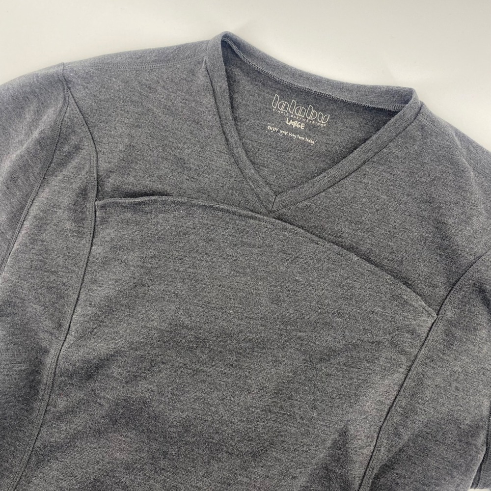 Lalabu Dad Shirt Mens Large Gray Simple Babywearing Pouch Carrier Tee